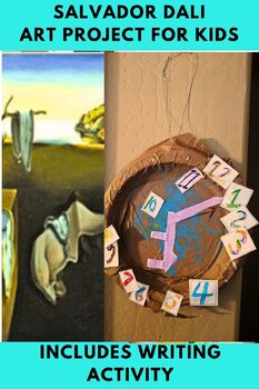 Preview of Salvador Dali Melting Clocks Art lesson 2nd 3rd 4th Grade Writing Activity