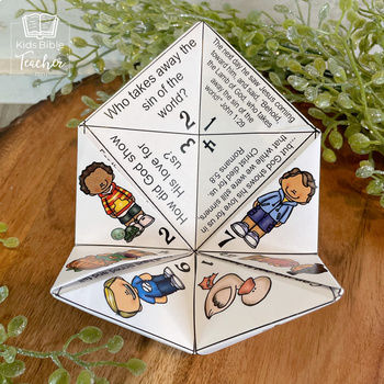 Holiday Finger Puzzles Bundle of 5 Origami Bible Crafts for Kids with Verses