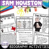 Sam Houston Biography Activities, Flip Book, & Report - Te
