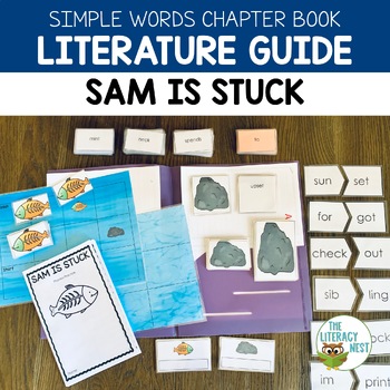 Preview of Sam is Stuck Literature Guide: Simple Words Chapter Book | Virtual Learning