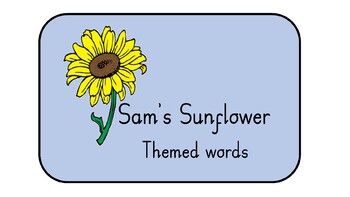 Preview of Sam's Sunflower themed words