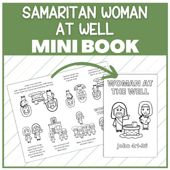 Preview of Samaritan Woman at the Well Mini Book, Bible Crafts, Sunday School lesson