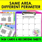 Same Area, Different Perimeter Task Cards | Math Center Pr