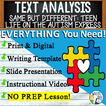 Preview of Same But Different - Text Based Evidence - Text Analysis Essay Writing Lesson