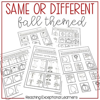 Preview of Same or Different Fall Worksheets