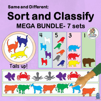 Preview of Sorting and Classifying Animals Shapes - Graphing Same & Different MegaBUNDLE