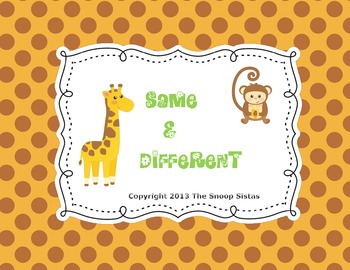 Preview of Same & Different Card Activity