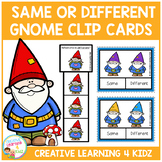 Same & Different Gnome Clip Cards
