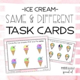 Same and Different Task Cards Summer Theme