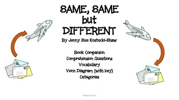 Same Same But Different Book Companion By Language Literacy Lady