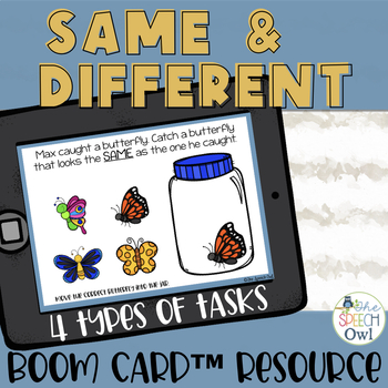 Preview of Same and Different Boom Cards™ | distance learning