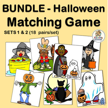 Preview of Same and Different HALLOWEEN BUNDLE - Halloween Matching Games & Story Starters