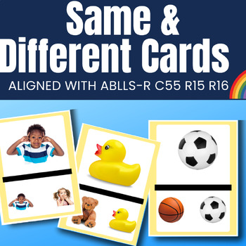 Preview of Same and Different Language Photo Cards Aligned with ABLLS-R C55 R15 R16
