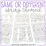 Same or Different Spring Worksheets