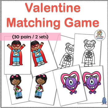 Preview of Valentines Day Activities - Same & Different Valentine's Day Matching Game