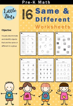 Preview of Pre-K Same and Different Worksheets