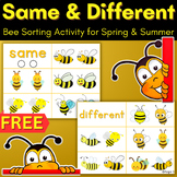 Bees Same and Different Sorting Activity for Autism FREE