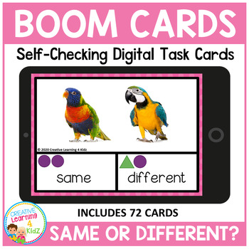 Preview of Same or Different Boom Cards for Distance Learning