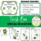 St. Patrick's Day Same or Different Task Box Independent C