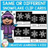 Same or Different Snowflake Clip Cards