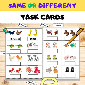 Preview of Same or Different Task Cards