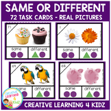Same or Different Task Cards Real Pictures