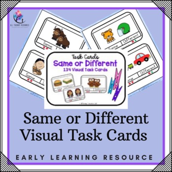 Preview of Same or Different Visual Task Cards  - Autism Speech ESL SPED