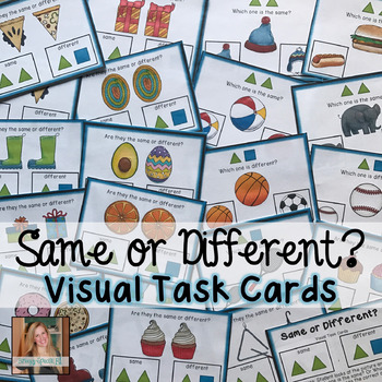 Preview of Same or Different Visual Task Cards (Special Ed)