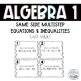 Same side multistep equations & inequalities Task Cards