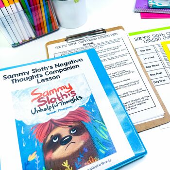 Sammy Sloth's Negative Thoughts Book Companion Unit | TPT