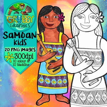 Samoan Kids Clip Art by Green Grubs | TPT