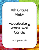 Sample 7th Grade Math Vocabulary Word Wall