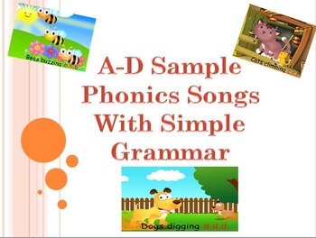 Preview of FREE Sample A-D phonics Songs