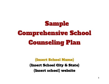 Preview of Sample Comprehensive School Counseling Plan