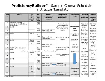Preview of Sample Course Schedule: Instructor Template