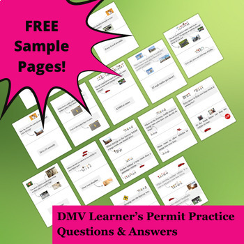 Preview of Sample DMV practice test questions for learner's permit