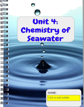 Preview of Sample Digital Notebook Oceanography Unit 4:  "Chemistry of Seawater"