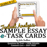 Sample Essay Analysis Digital Task Cards, Response to a Text