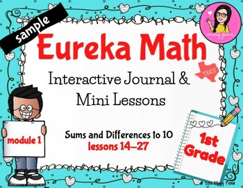 Preview of Sample Gr 1 Math Eureka Mod 1 Lessons 14-16 Interactive Notebook & Mini Lessons