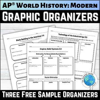 Preview of Sample Graphic Organizers for AP® World Modern Topics 1.4, 3.3, and 5.5