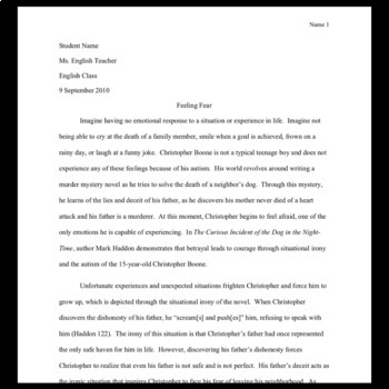 literary analysis paper format