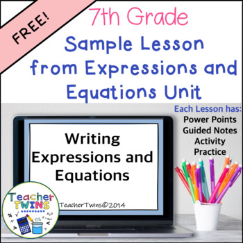 Preview of Writing Expressions and Equations No-Prep Math Lesson