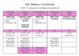 Sample Mathematics Coach Weekly Schedule