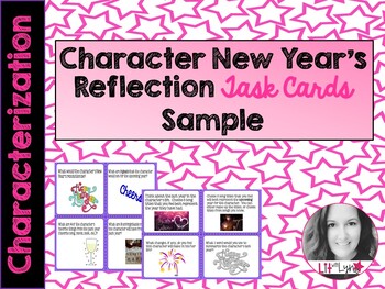 Preview of Sample- New Year's Character Reflection Task Cards