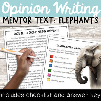 Preview of Sample Opinion Writing Piece - Argumentative/Persuasive Mentor Text