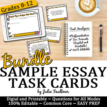 Preview of Sample Paper Analysis Task Cards, Digital & Printable BUNDLE
