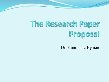 Preview of The Research Proposal