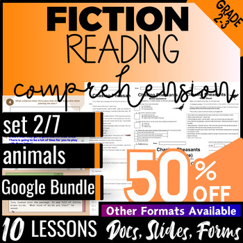 Preview of Animals Fiction Reading Comprehension Passages Multiple Choice 2nd 3rd Grade