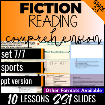 Preview of Sports Fiction Reading Passages and Comprehension Questions PowerPoints |Set 7