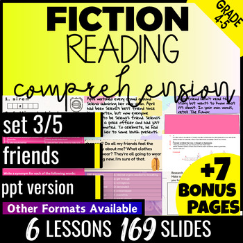 Preview of Friends Fiction Reading Passages and Comprehension Questions PowerPoints